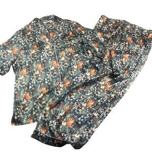 Their Nibs Intimate Sleepwear Pajamas Silky Feel Fox Print XL